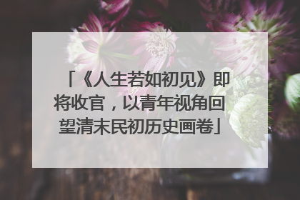 《人生若如初见》即将收官，以青年视角回望清末民初历史画卷
