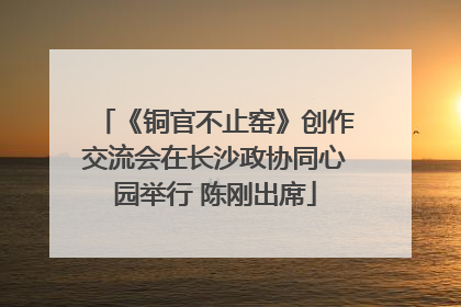 《铜官不止窑》创作交流会在长沙政协同心园举行 陈刚出席