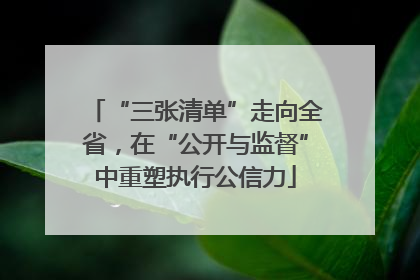 “三张清单”走向全省，在“公开与监督”中重塑执行公信力