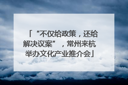 “不仅给政策，还给解决议案”，常州来杭举办文化产业推介会