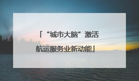 “城市大脑”激活航运服务业新动能