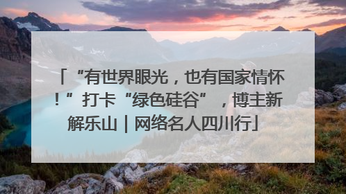 “有世界眼光，也有国家情怀！”打卡“绿色硅谷”，博主新解乐山｜网络名人四川行