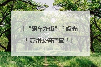“飙车炸街”？曝光！苏州交警严查！