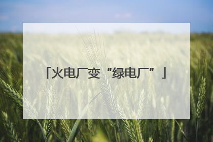 火电厂变“绿电厂”