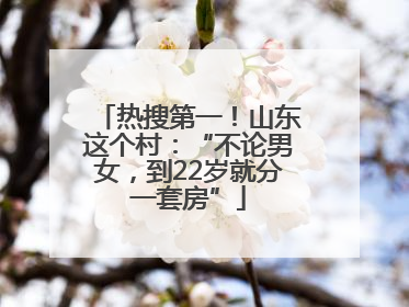 热搜第一！山东这个村：“不论男女，到22岁就分一套房”