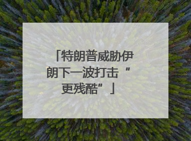 特朗普威胁伊朗下一波打击“更残酷”