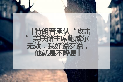 特朗普承认“攻击”美联储主席鲍威尔无效：我好说歹说，他就是不降息