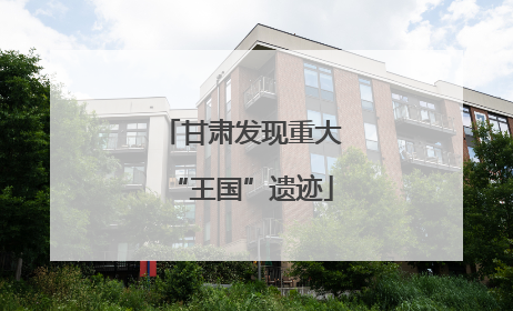 甘肃发现重大“王国”遗迹