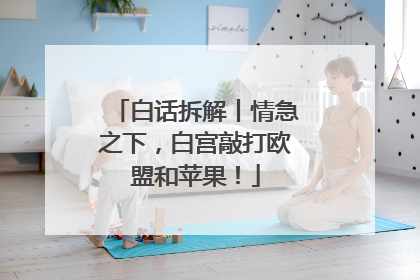 白话拆解丨情急之下，白宫敲打欧盟和苹果！