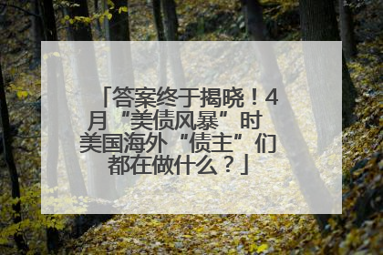 答案终于揭晓！4月“美债风暴”时 美国海外“债主”们都在做什么？