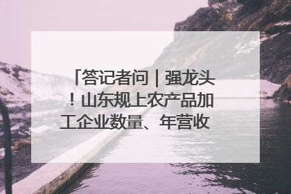 答记者问｜强龙头！山东规上农产品加工企业数量、年营收均居全国首位