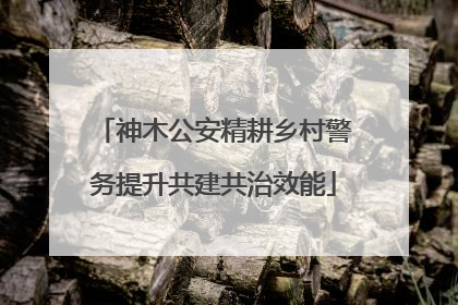 神木公安精耕乡村警务提升共建共治效能