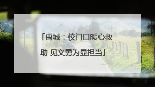 禹城：校门口暖心救助 见义勇为显担当