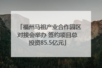 福州马祖产业合作园区对接会举办 签约项目总投资85.5亿元