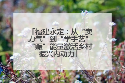 福建永定：从“卖力气”到“学手艺”“赈”能量激活乡村振兴内动力
