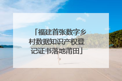 福建首张数字乡村数据知识产权登记证书落地莆田