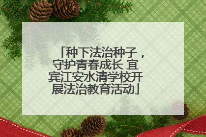 种下法治种子，守护青春成长 宜宾江安水清学校开展法治教育活动