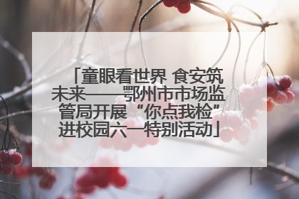 童眼看世界 食安筑未来——鄂州市市场监管局开展“你点我检”进校园六一特别活动