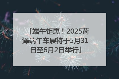 端午钜惠！2025菏泽端午车展将于5月31日至6月2日举行