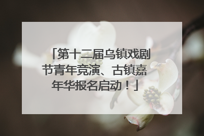 第十二届乌镇戏剧节青年竞演、古镇嘉年华报名启动！