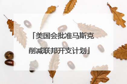 美国会批准马斯克削减联邦开支计划