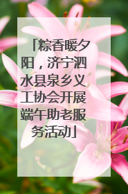 粽香暖夕阳，济宁泗水县泉乡义工协会开展端午助老服务活动