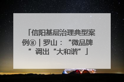 信阳基层治理典型案例⑧｜罗山：“微品牌”调出“大和谐”