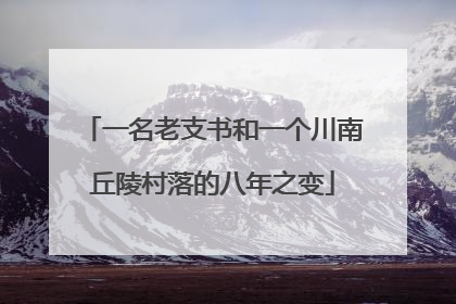 一名老支书和一个川南丘陵村落的八年之变