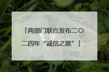 两部门联合发布二〇二四年“诚信之星”