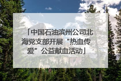 中国石油滨州公司北海党支部开展“热血传爱”公益献血活动