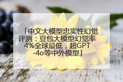 中文大模型忠实性幻觉评测：豆包大模型幻觉率4%全球最低，超GPT-4o等中外模型