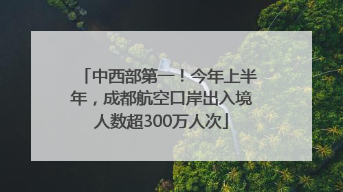 中西部第一！今年上半年，成都航空口岸出入境人数超300万人次