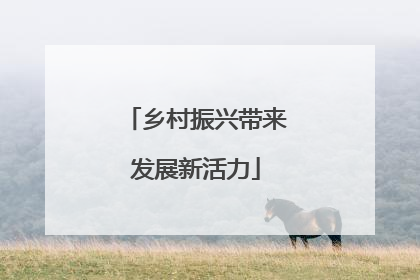 乡村振兴带来发展新活力