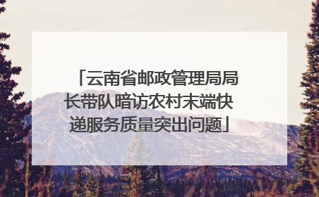 云南省邮政管理局局长带队暗访农村末端快递服务质量突出问题