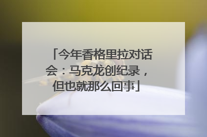 今年香格里拉对话会：马克龙创纪录，但也就那么回事