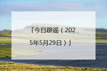 今日辟谣（2025年5月29日）