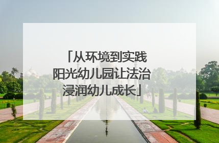 从环境到实践 阳光幼儿园让法治浸润幼儿成长