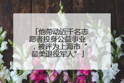 他带动近千名志愿者投身公益事业，被评为上海市“最美退役军人”