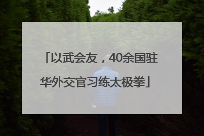 以武会友，40余国驻华外交官习练太极拳