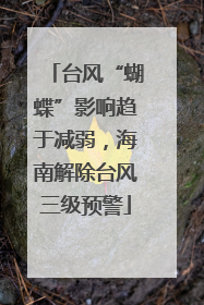 台风“蝴蝶”影响趋于减弱，海南解除台风三级预警