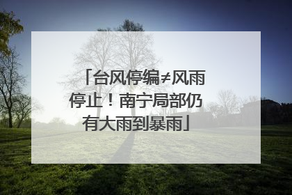 台风停编≠风雨停止！南宁局部仍有大雨到暴雨