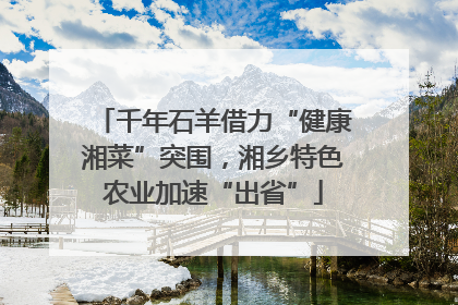 千年石羊借力“健康湘菜”突围，湘乡特色农业加速“出省”