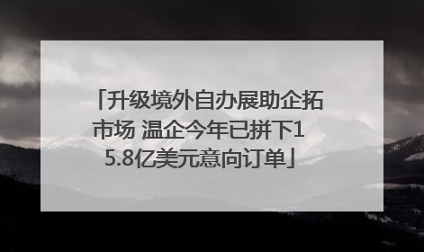 升级境外自办展助企拓市场 温企今年已拼下15.8亿美元意向订单