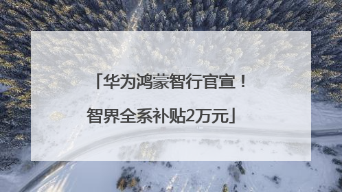 华为鸿蒙智行官宣！智界全系补贴2万元