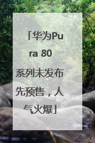 华为Pura 80系列未发布先预售，人气火爆