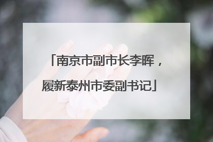 南京市副市长李晖，履新泰州市委副书记