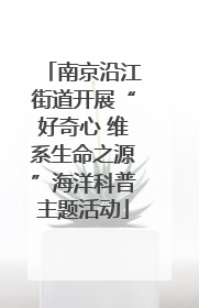 南京沿江街道开展“好奇心 维系生命之源”海洋科普主题活动