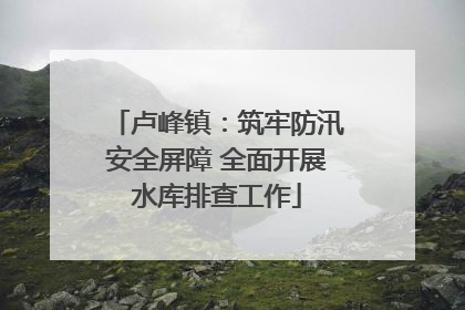 卢峰镇：筑牢防汛安全屏障 全面开展水库排查工作