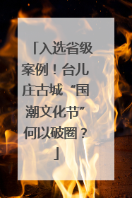 入选省级案例！台儿庄古城“国潮文化节”何以破圈？