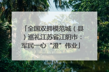 全国双拥模范城（县）巡礼江苏省江阴市：军民一心“澄”伟业